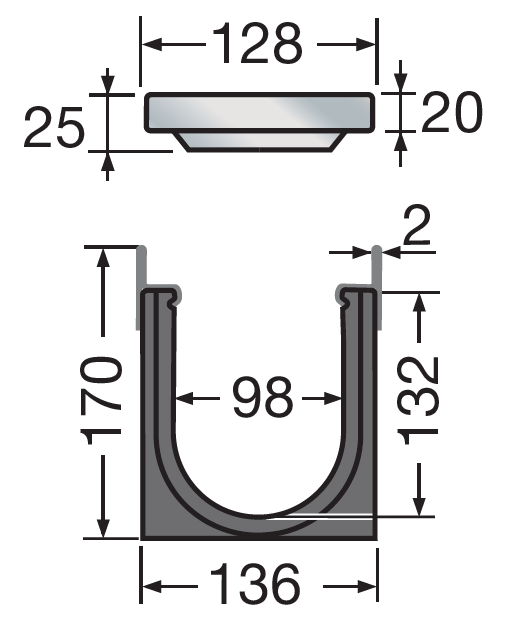 DR102BC žlab detail schéma